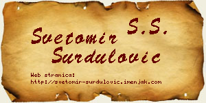Svetomir Surdulović vizit kartica